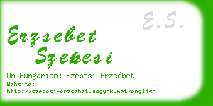 erzsebet szepesi business card